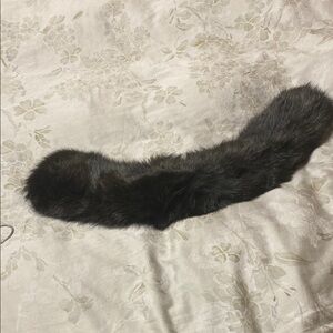 Luxurious Black  real foxFur Stole collar length 22”